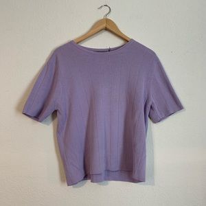 Lilac color Short Sleeve Knit Top